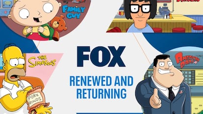 El anuncio de renovación de Fox de 'Padre de familia', 'Los Simpson', 'Bob's Burgers' y 'Padre made in USA'.