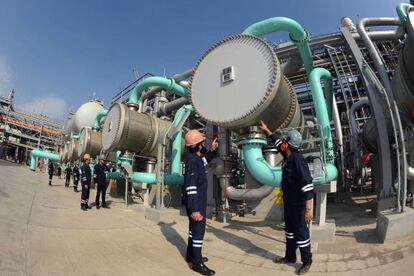 Una planta de gas natural, en Kuwait.