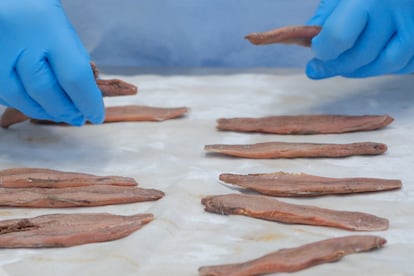 The best anchovies come from the Cantabrian coast and are kneaded by hand. Image provided by the Consorcio Group.