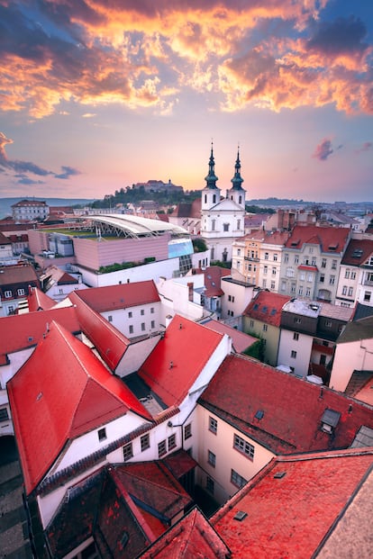 Vista área de la ciudad checa de Brno.