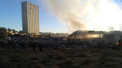 Vista del hospital de Cuajimalpa donde se registró la explosión