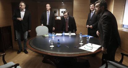 Los equipos de PP y Ciudadanos, este miércoles en el Congreso.