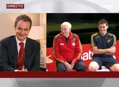 Zapatero, Aragons y Casillas, en una entrevista en Cuatro