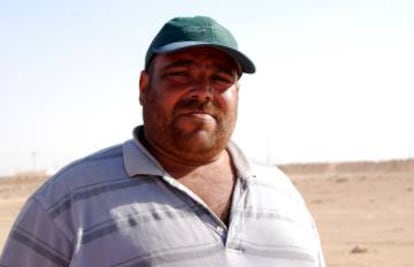 Husam, de 35 años, en el campamento de Zaatari.