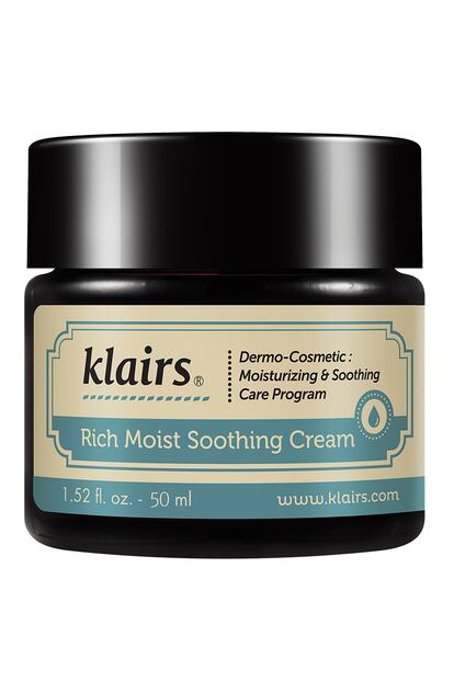 Rich Moist Soothing Cream de Klairs


Gracias al ácido hialurónico, esta crema aporta un extra de hidratación que se mantiene todo el día gracias al aceite de semilla de jojoba y la centella asiática. También ayuda calmar la piel seca e irritada, lo que la hace perfecta hasta para las pieles más sensibles. Producto  no testado en animales, “eco friendly”, sin alcohol ni parabenos (25,99€)

 