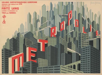 Cartel de Boris Bilinsky para el estreno en Francia de la película 'Metropolis' (1927) de Fritz Lang.