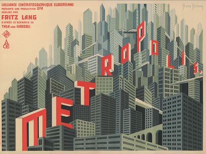 Cartel de Boris Bilinsky para el estreno en Francia de la película 'Metropolis' (1927) de Fritz Lang.