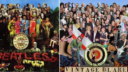 La portada original del &#039;Sgt. Pepper&#039;s Lonely Hearts Club&#039; junto a la nueva
