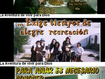 Fotogramas del vídeo <i>La aventura de vivir para Dios,</i> de la comunidad del monasterio de San Pedro de las Carmelitas de Osuna (Sevilla).