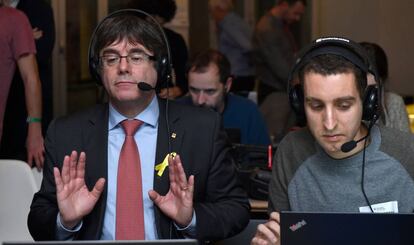 Puigdemont, el d&iacute;a 21 en Bruselas. 