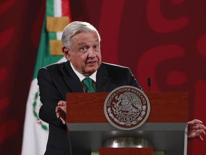 El presidente de México, Andrés Manuel López Obrador, durante una de sus conferencias de prensa matutinas.