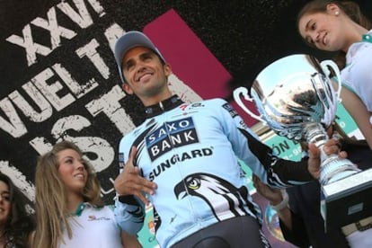 Contador celebra su victoria.
