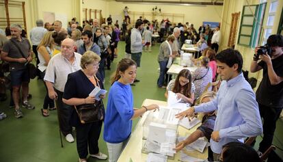 Un col·legi electoral de Barcelona, a les eleccions del 2015.