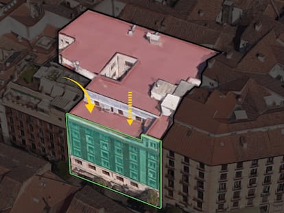 Gráficos | Así era el edificio que se ha derrumbado en el centro de Madrid