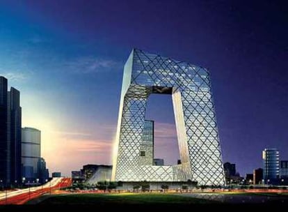 Proyecto de la sede de la televisión china en Pekín, obra de R. Koolhaas.