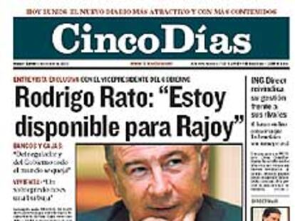 Portada de hoy del diario <i>Cinco Días.</i>