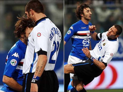 Delvecchio le mete un cabezazo a Materazzi que le valió la expulsión