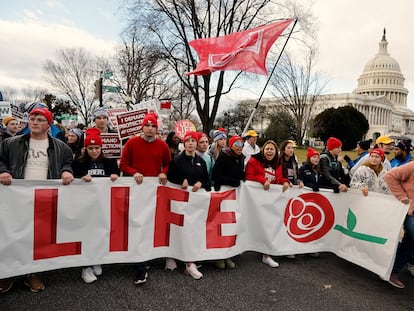 Manifestantes en la Marcha Nacional por la vida este viernes en Washington