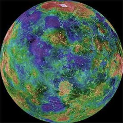 Imagen de Venus tomada por la nave <i>Magallanes</i> de la NASA.