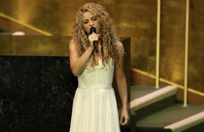 Shakira canta antes del inicio Cumbre Mundial sobre el Desarrollo Sostenible en Naciones Unidas, el pasado 25 de septiembre