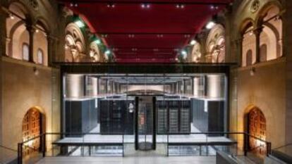 El superordenador MareNostrum, situado en el Centro Nacional de Supercomputación en Barcelona.