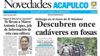 Marco Antonio López Ortiz, jefe de información de 'Novedades de Acapulco'. Desapareció el 7 de junio de 2011.