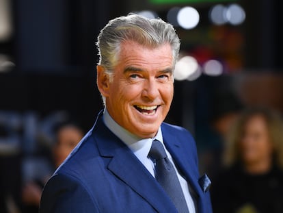 Pierce Brosnan at the 'Black Adam' premiere in London's Leicester Square in October 2022.