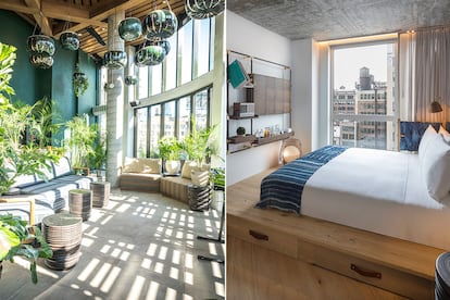 La experiencia es el nuevo lujo. Es la máxima de Made Hotel, que llegó al barrio de NoMad, junto a Madison Square Park, de las manos de Devli Group hace un par de años. Los diseñadores angelinos Studio MAI crearon la atmósfera del establecimiento, donde la sostenibilidad y los puntos de encuentro son clave. Greg Proechel es su chef ejecutivo y Charles Seich prepara los platos de su restaurante, Ferris. En la planta 18, su bar Good Behavior está especializado en cócteles tiki.