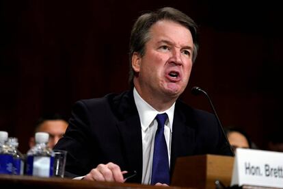 El juez Brett Kavanaugh comparece ante el Senado. 