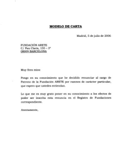 Formulario enviado al duque de Palma para que formalizara su renuncia.