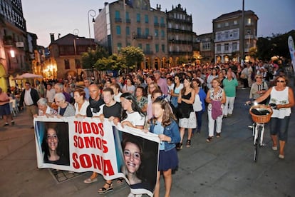 Marcha por Sonia Iglesias, el viernes en Pontevedra.