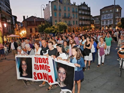 Marcha por Sonia Iglesias, el viernes en Pontevedra.