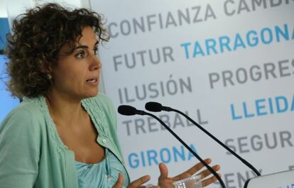 Dolors Montserrat, este lunes, en una rueda de prensa.