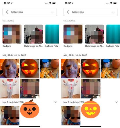 Huevo de Pascua por Halloween en Google Fotos.