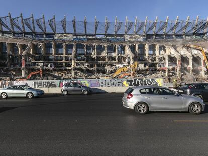 Estado de las obras de demolición del Vicente Calderón el pasado 20 de febrero.