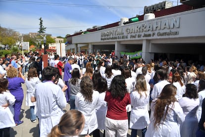 Protesta en el hospital Garrahan.