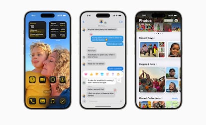 Teléfono iPhone de Apple con iOS 18