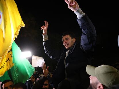 A Palestinian prisoner released by Israel is greeted as a hero in Ramallah, West Bank; November 28, 2023