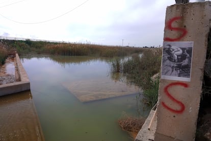 Desembocadura de la rambla de El Albujón al Mar Menor.