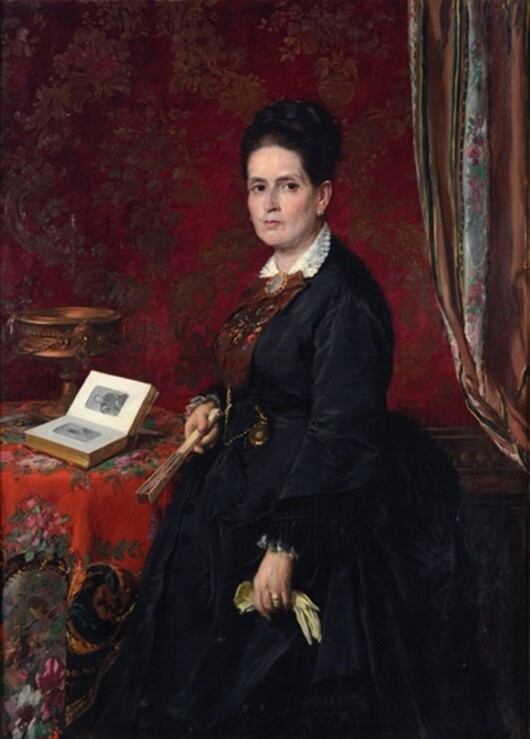 'Peregrina Cortés y Valero, condesa viuda de Parcent' (1874), de Salvador Martínez Cubells. Real Academia de Bellas Artes de San Carlos.