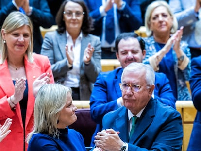 DVD 1236 (14/10/24) Pleno del Senado tras el aplazamiento por parte del PP de la votación de la reforma que convalidaba la pena a presos de ETA. El Senado, con la mayoría absoluta del PP, ha rechazado con 148 votos frente a 111 a favor y dos abstenciones, el proyecto de ley sobre intercambio de información de antecedentes penales y consideración de resoluciones judiciales penales en la Unión Europea en el que se incluye la enmienda de Sumar por la que se acortarán las penas de prisión que cumplen más de cuatro decenas de etarras. Marimar Blanco © Claudio Ávarez