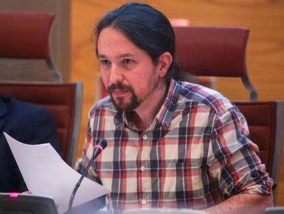 Pablo Iglesias, secretario general de Podemos, en el Senado.