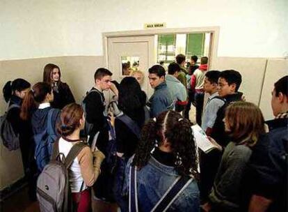 Alumnos del instituto Sant Josep de Calasanz, en Barcelona.