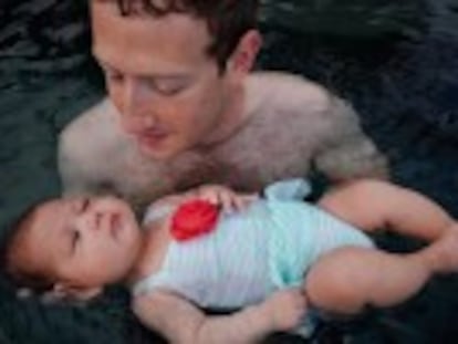 El fundador de la red social más popular del mundo muestra las imágenes de la primera clase de natación de Max