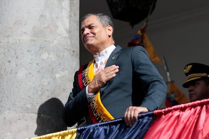 El expresidente Rafael Correa en el Palacio de Carondelet en Quito, el 24 de mayo de 2017.