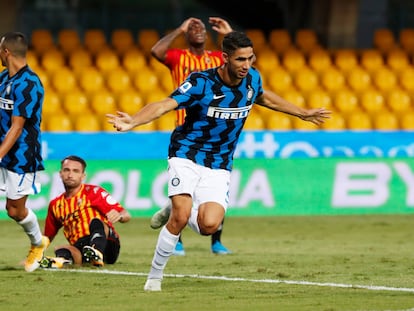 Achraf celebra un gol ante el Benevento.