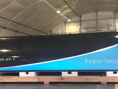 Un vagón del Hyperloop