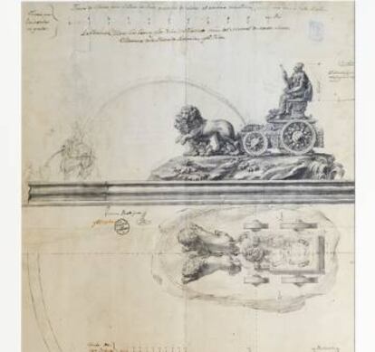 Boceto de la Fuente de Cibeles.