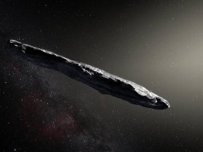 Ilustración del Oumuamua