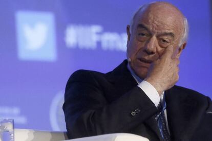 El presidente del BBVA, Francisco González, durante la reunión de primavera del Institute of International Finance (IIF).